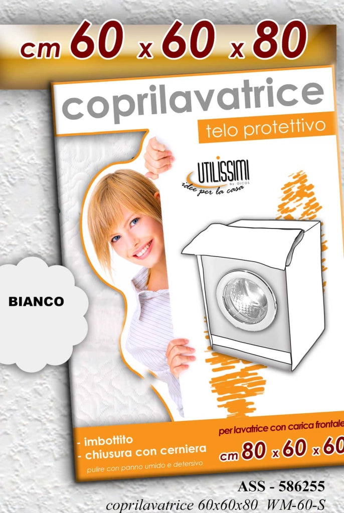 COPRILAVATRICE IN TESSUTO 60X60X80CM IN COLORE BIANCO