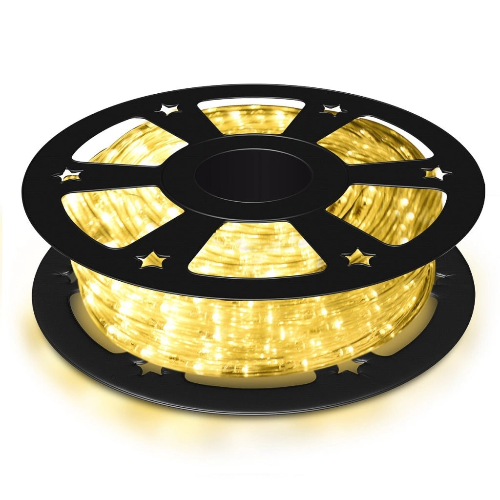 Set di 2 tubo luminoso luci natalizie 30m con 1080 led bianco caldo, Luce led striscia decorazione di Natale