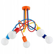Plafoniera loft multicolor 5xE27 metallo Tango Alfa bambini