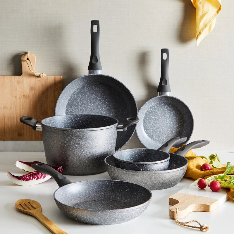 Set di 6 Pentole Cm 24 Silver Rock