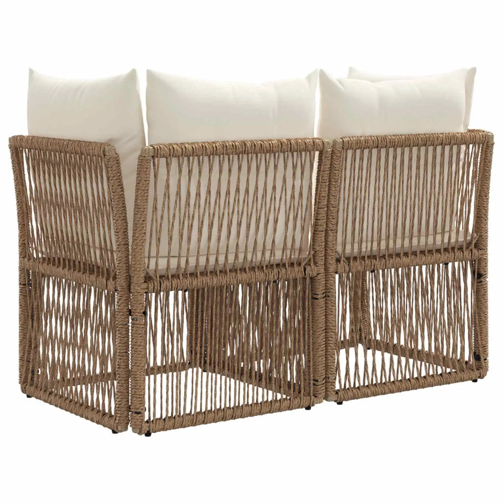 Divano da giardino 2-Numero di posti Beige polyrattan 42026697