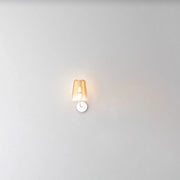 Applique Contemporanea Shaded Metallo Ottone Vetro Ambra 1 Luce E27