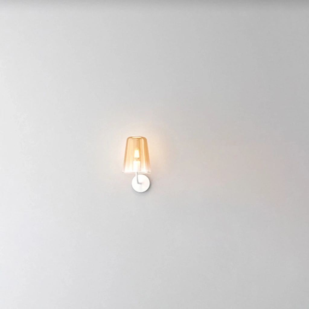 Applique Contemporanea Shaded Metallo Ottone Vetro Ambra 1 Luce E27