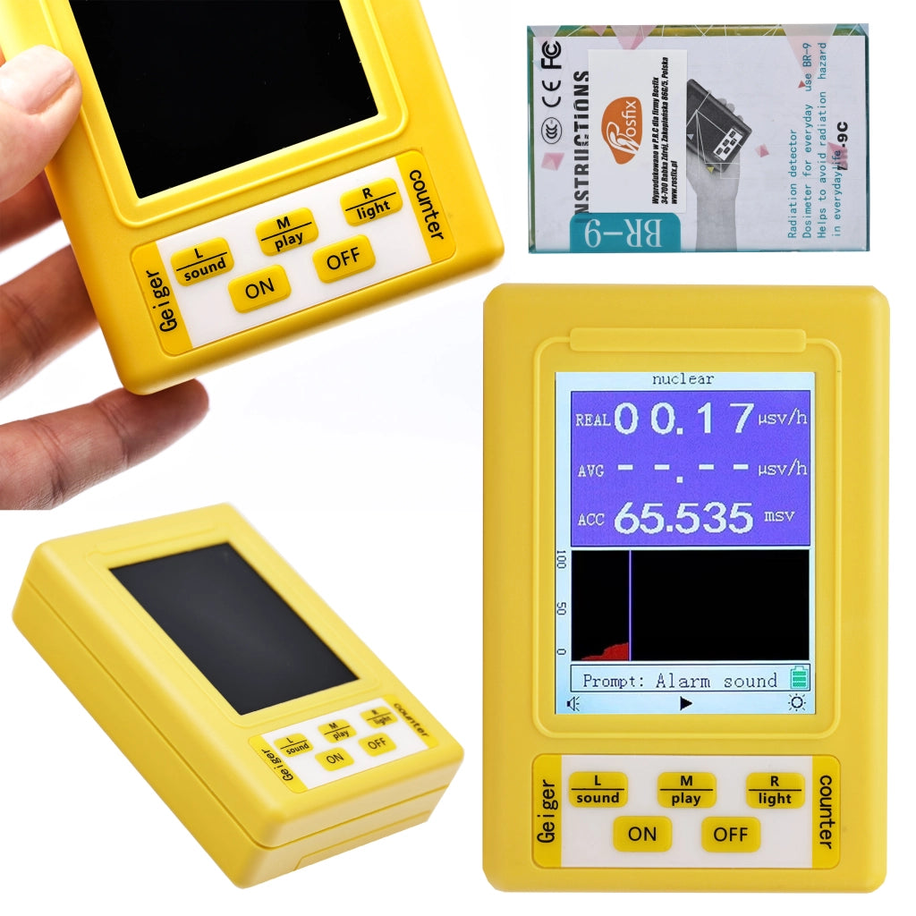 Contatore di Radiazioni Digitale Geiger XR3 BR-9C – Display LCD, Alta Precisione | Rilevamento Alfa, Beta, Gamma