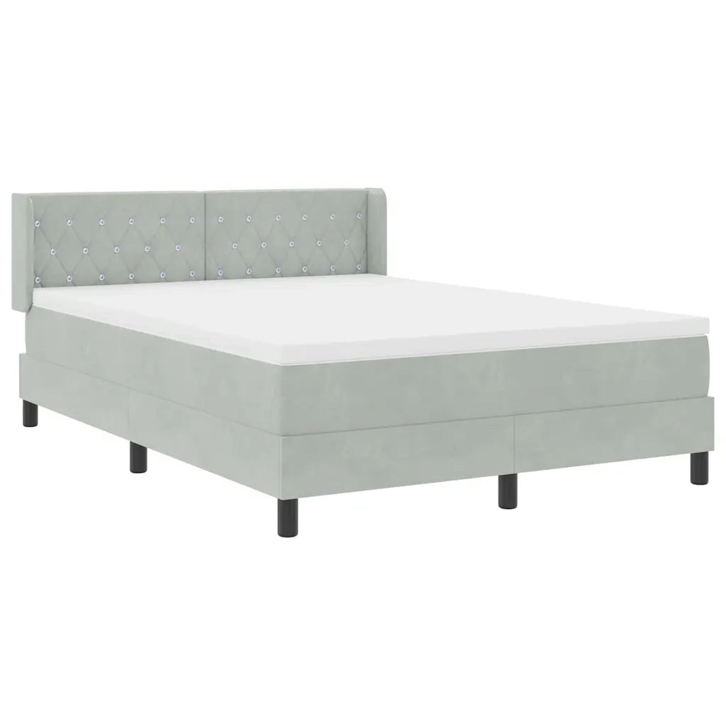 Letto a molle Grigio chiaro 200 x 140 cm Poliestere