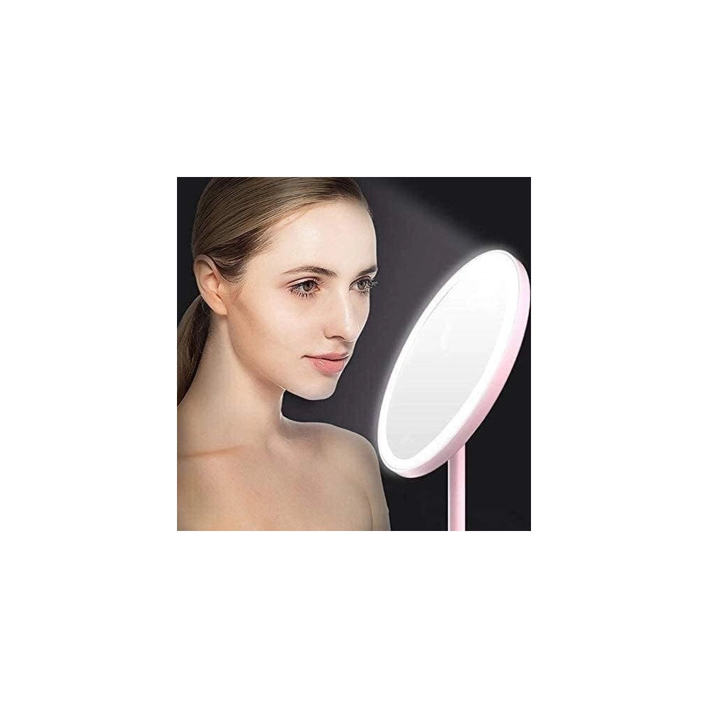 Trade Shop - Specchio Per Il Trucco Illuminato A Led Makeup Cosmetico Girevole Luce Ad Anello -