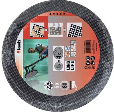 DISCO ABRASIVO LEVIGATRICE PARETI TC-DW225 EINHELL - MM 225 GRANA 120 CF=PZ 5- 1 confezioni