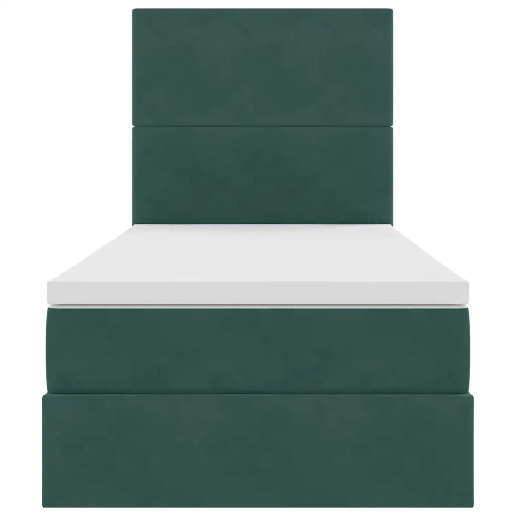 Letto con contenitore e materasso Verde Scuro 90 x 190 cm