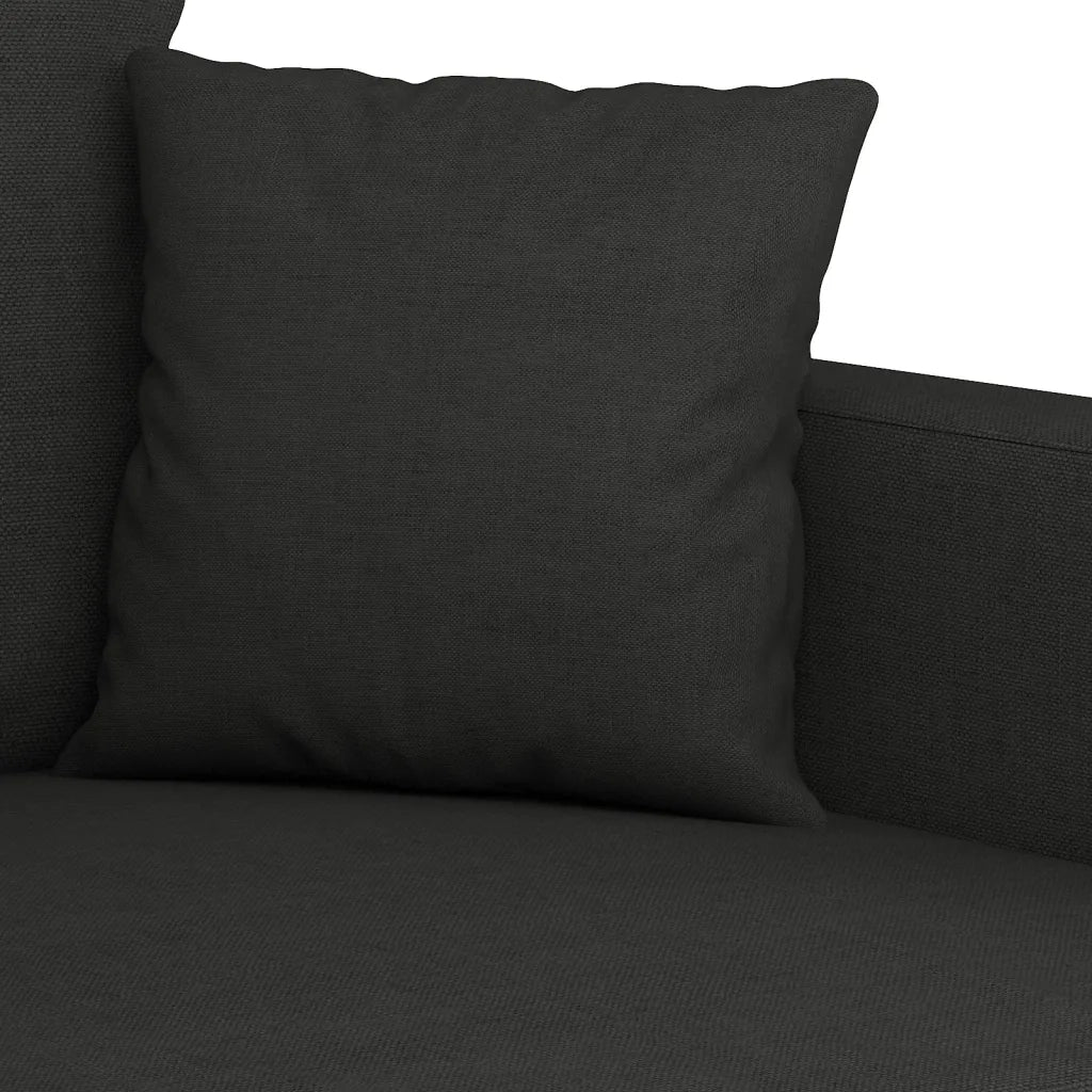 Set di Divani 3 pz con Cuscini Nero in Tessuto 3201660