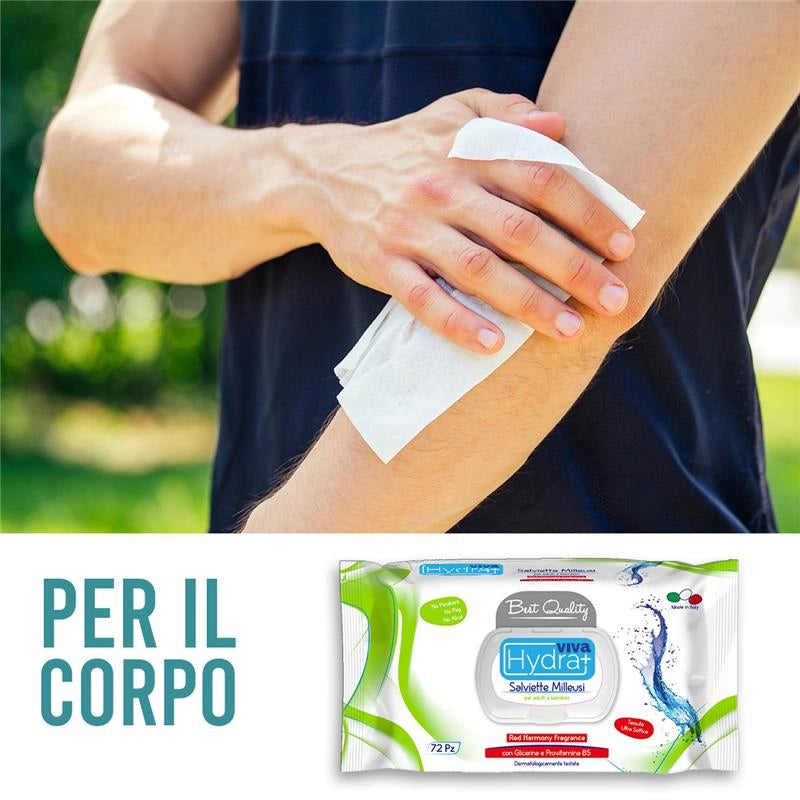 MAURY'S SET 12CF SALVIETTE DETERGENTI UMIDIFICATE MILLEUSI RED HARMONY 72PZ PER ADULTI E BAMBINI
