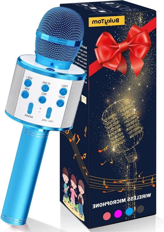 Impianto di karaoke - Macchina di karaoke Bluetooth microfono per bambini 4-in-1 canto gioco microfono per bambini - compatibile con smartphone Android/iOS pc