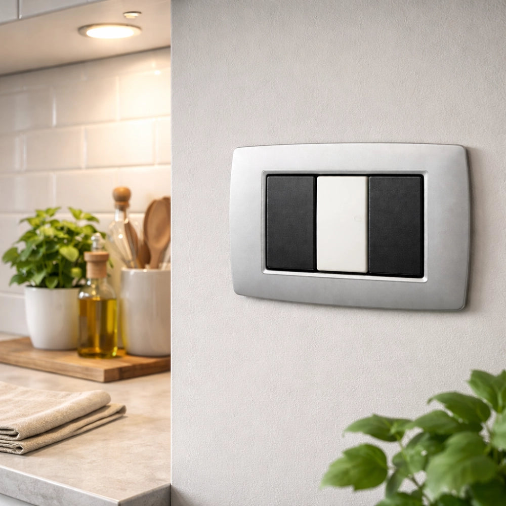 Biesse serie fom dev deviatore unipolare 16a compatibile serie bticino matix