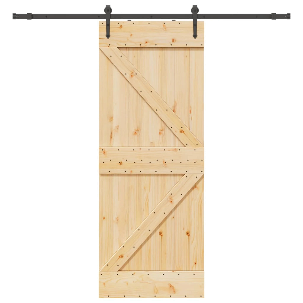 Porta scorrevole NARVIK Naturale e Nero 80 x 210 cm (213,5 cm) 3445248
