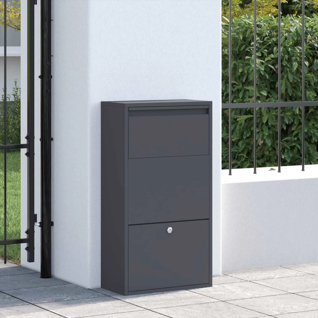 Cassetta per pacchi con porta Antracite 44 x 22 x 82 cm Acciaio 874921