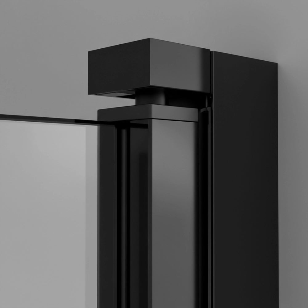 Box doccia angolare 80x90 in vetro temperato  doppio battente con profili nero Neos