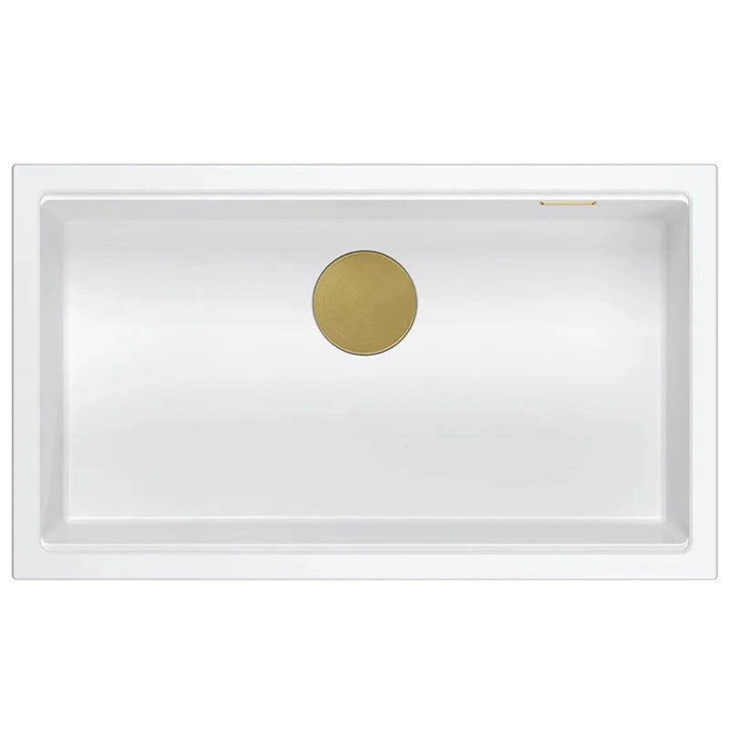 Lavello In Granito Logan 110 White Tappo oro