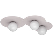 Plafoniera Flat Luminex 3 luci cashmere bianco metallo