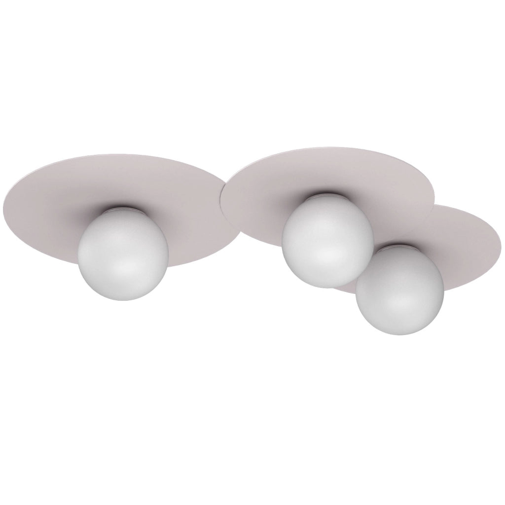 Plafoniera Flat Luminex 3 luci cashmere bianco metallo
