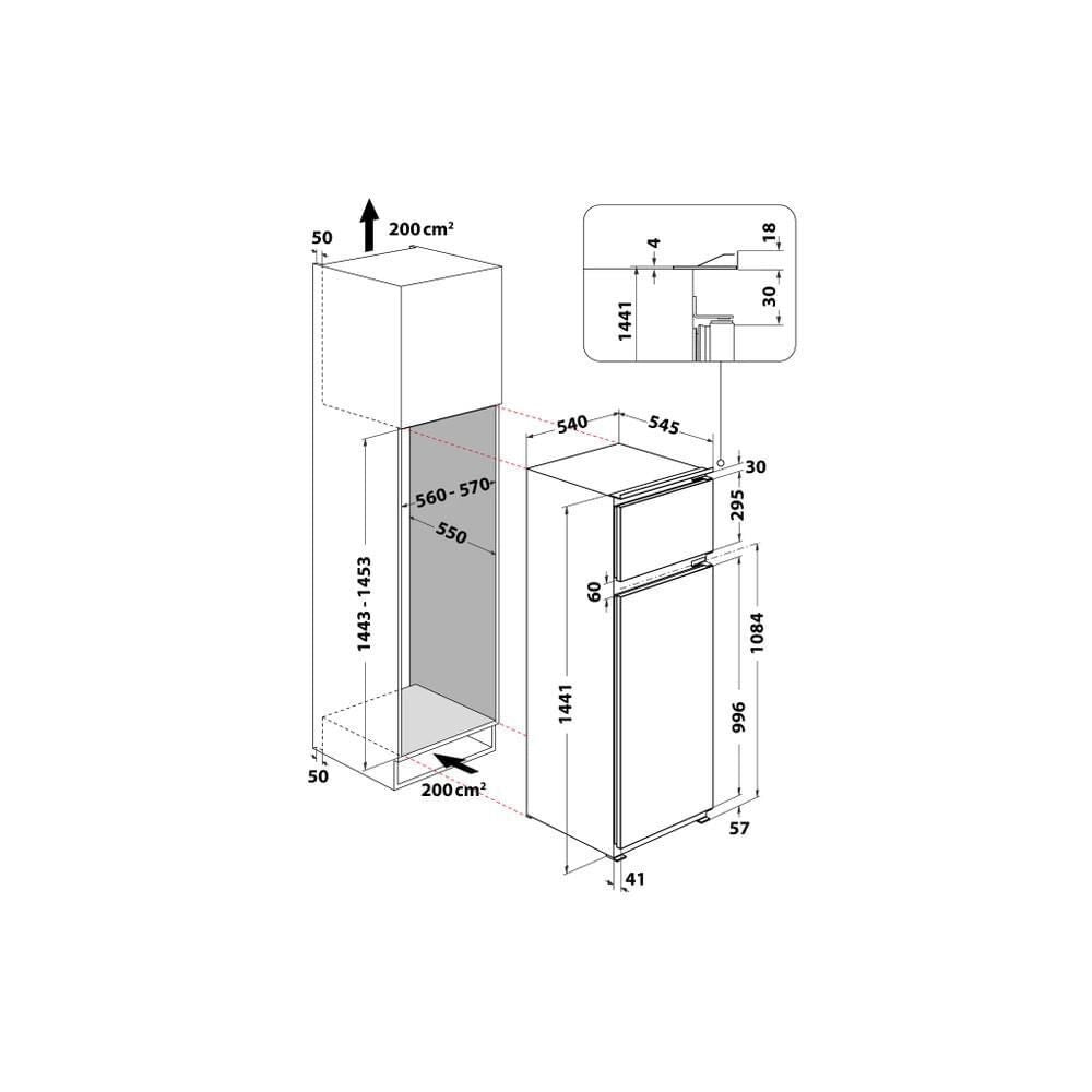 Whirlpool Frigorifero doppia porta da incasso - ART 3802