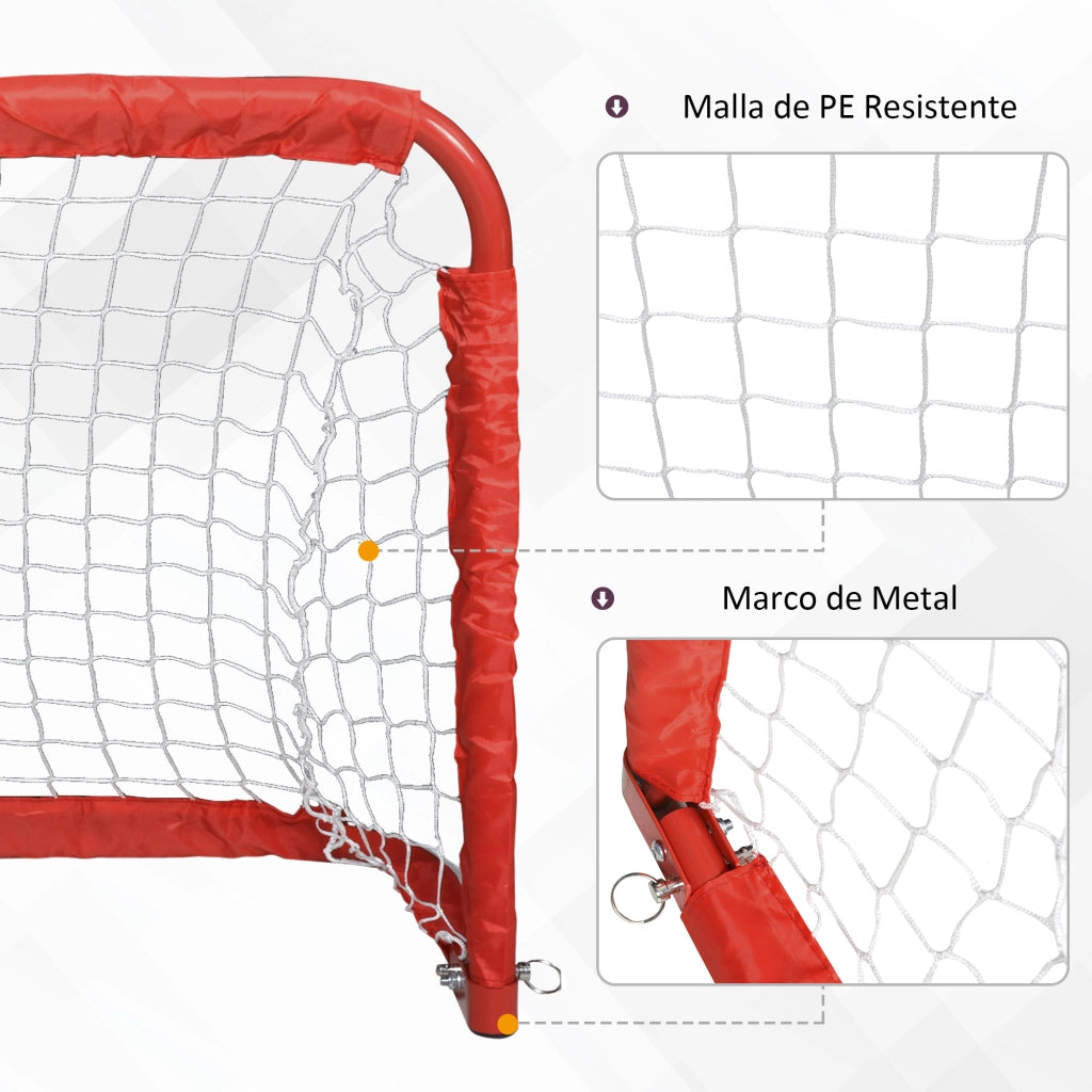 Porte da Calcio Pieghevoli ¨C Xylo ¨C Set 2 Pezzi 90x36x60cm Rosso