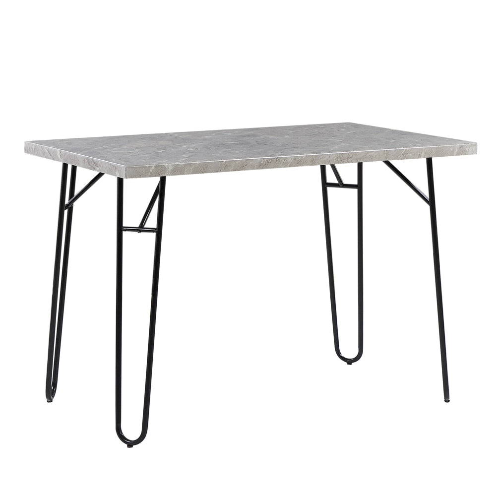 Set da pranzo Top impiallacciato marmo grigio e Nero 2 panche 4 posti industriale