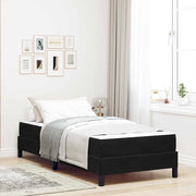 Letto a molle con materasso Nero 100 x 200 cm Tessuto