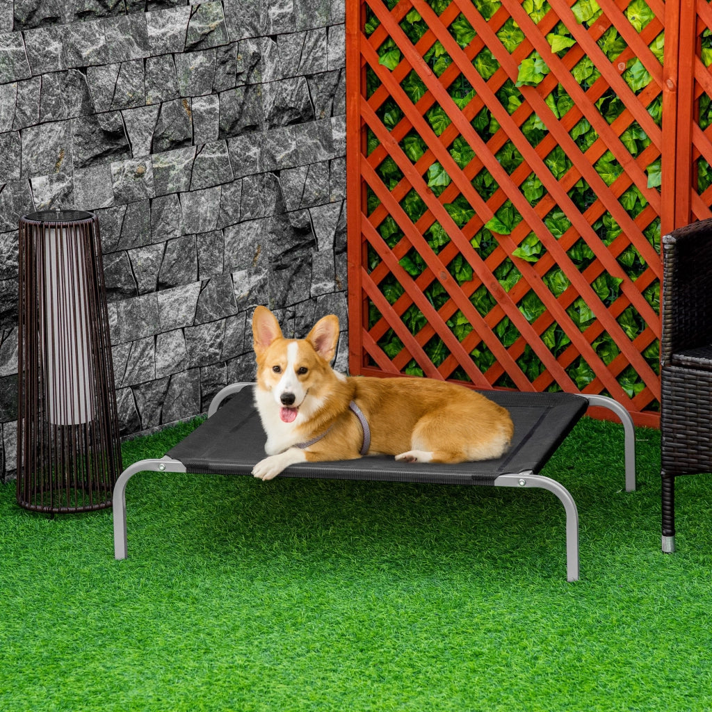 Letto per Cani Gatti Elevato ¨C zephmum ¨C Nero 90x65x20 cm