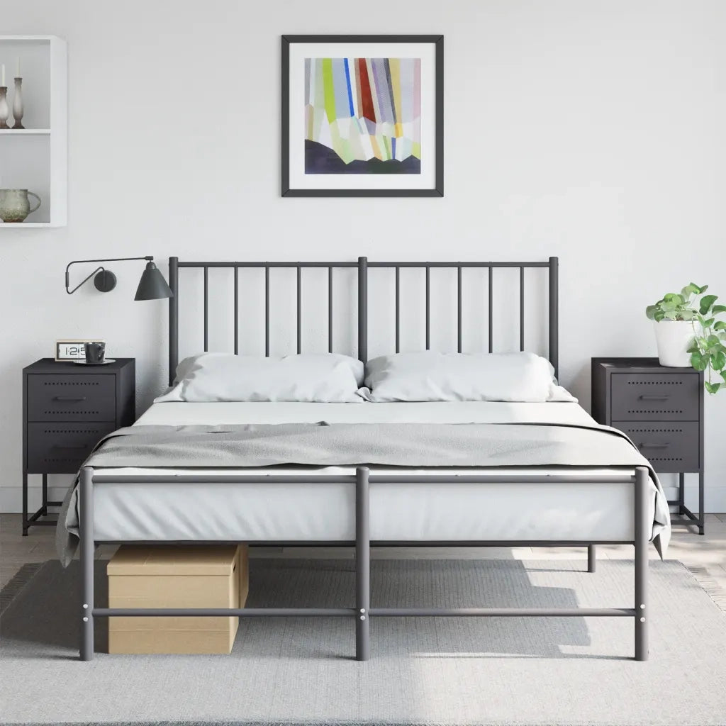 Comodini 2 pz Neri 36x39x60,5 cm in Acciaio 846459