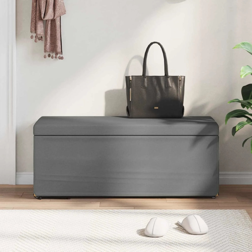 Pouf Grigio scuro Tessuto e Legno Ingegnerizzato 876789