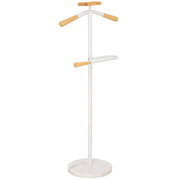 Perchero de metal y madera blanco 120h cm