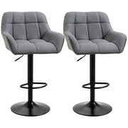 Sgabelli da Bar Set 2 Pezzi Retr¨° Altezza Regolabile Similpelle Grigio e Nero ¨C zephmum