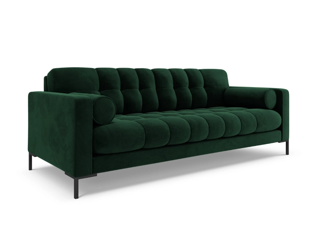 Cosmopolitan Design - Divano "Bali" 4 posti in velluto verde bottiglia 