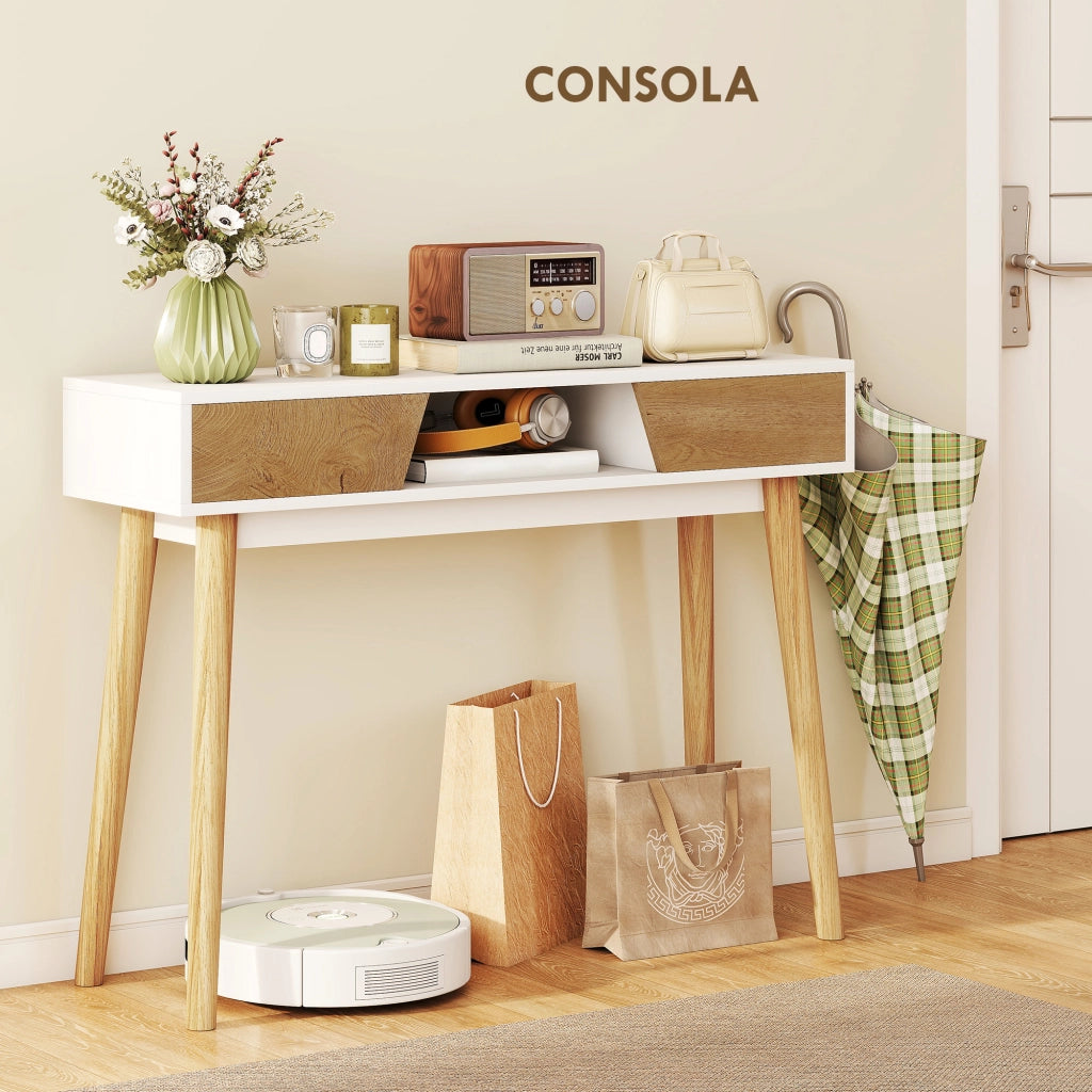 Consolle Ingresso con 2 Cassetti ¨C Xylo ¨C Legno Bianco