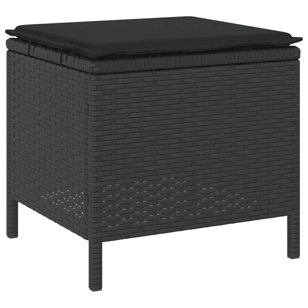 Set da Pranzo per Giardino | Set Salotto da Giardino Nero polyrattan
