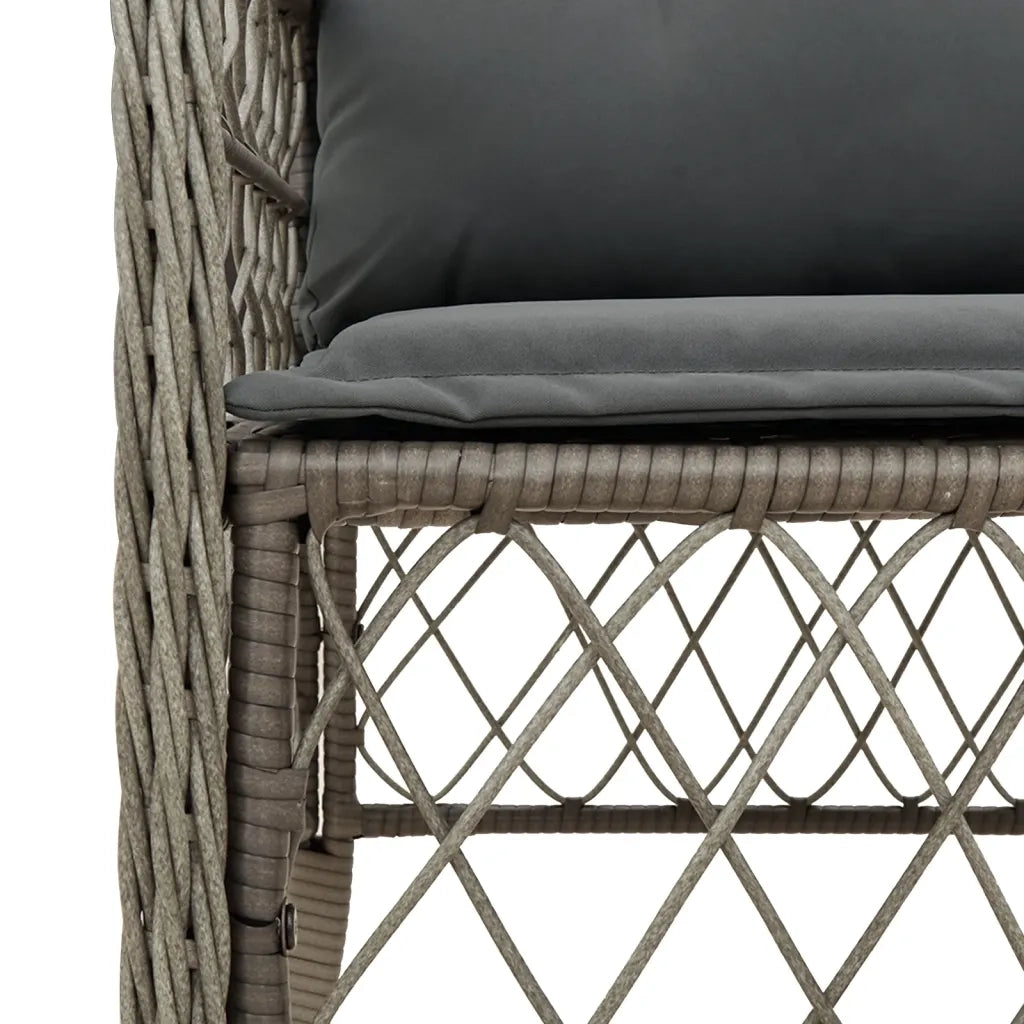 Set da Pranzo da Giardino 7 pz con Cuscini in Polyrattan Grigio 3212128