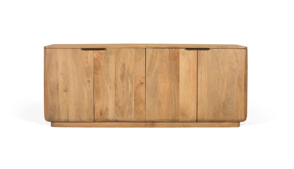Credenza realizzata in legno di mango con angoli arrotondati