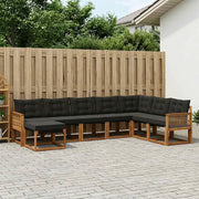 Set di divani da esterno con cuscino 8 pcs Naturale e Nero 3382148