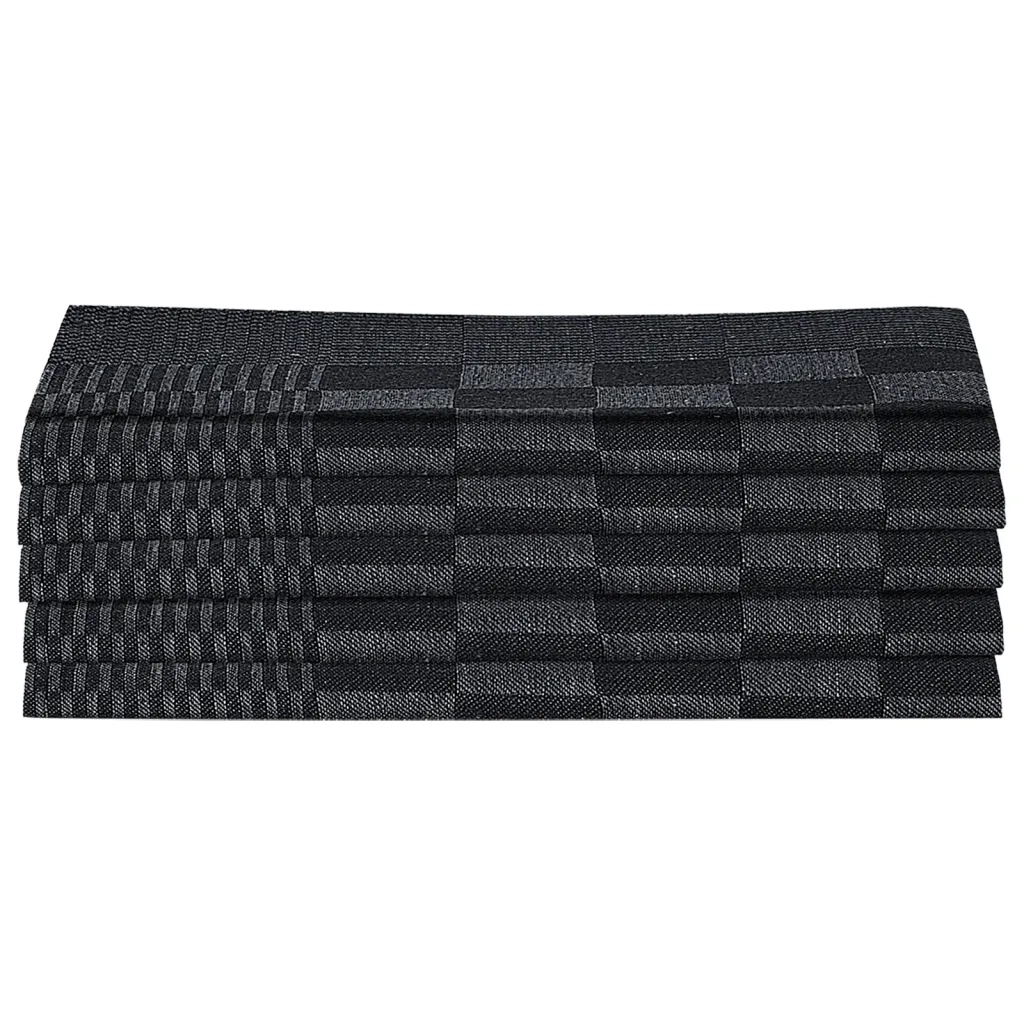 Set Strofinacci 20 pz | Teli per bagno in Cotone Nero e Grigio