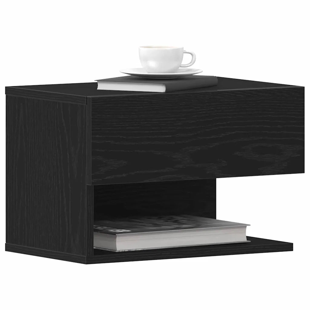 Armadio da Notte Rovere Nero 46 x 30 x 30 cm Legno multistrato 862734