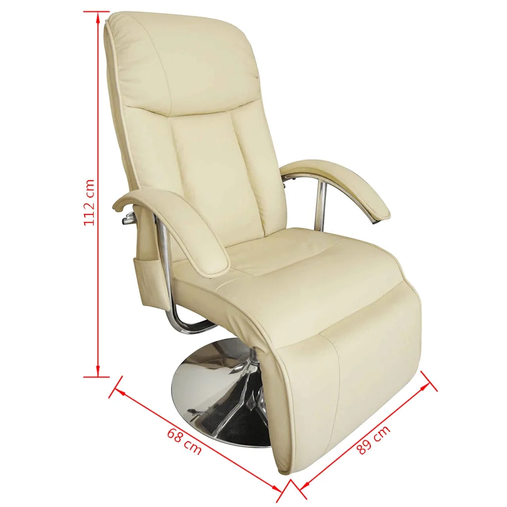 Poltrona Massaggiante Bianco Crema in Similpelle 240065