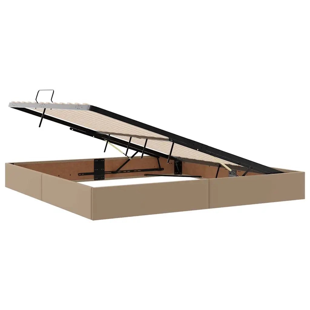 Letto con contenitore e materasso 2 pcs Cappuccino Pelle 3399627