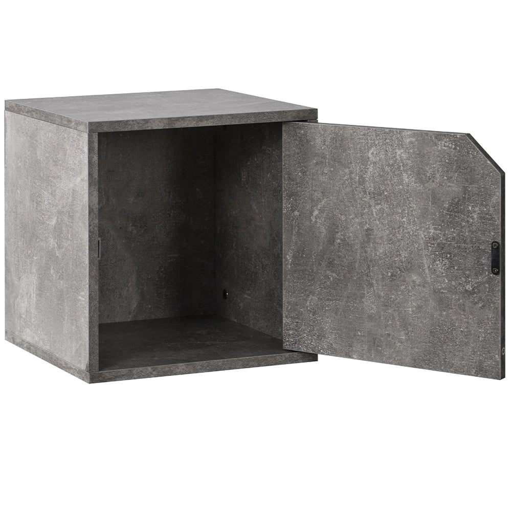 Mensola Cubo con 1 Anta da Parete Scaffale Montaggio Muro Cemento Design Moderno