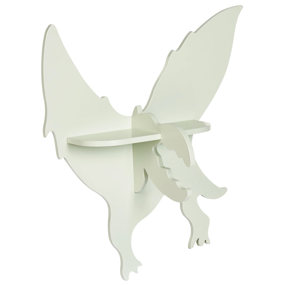 Mensola a muro in MDF a forma di dinosauro per la cameretta in verde chiaro per bambini