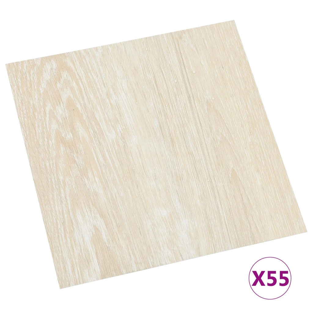 Tavole per Pavimenti 5,11 m² 55 pcs PVC Bianco e Beige 42046326
