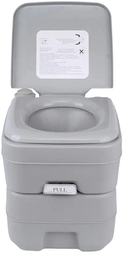 Toilet Portatile per Campeggio - Doppio Sistema di Scarico - Utilizzabile con e senza Prodotti Chimici - Peso di Carico 130kg - Capacità di Scarico 20L