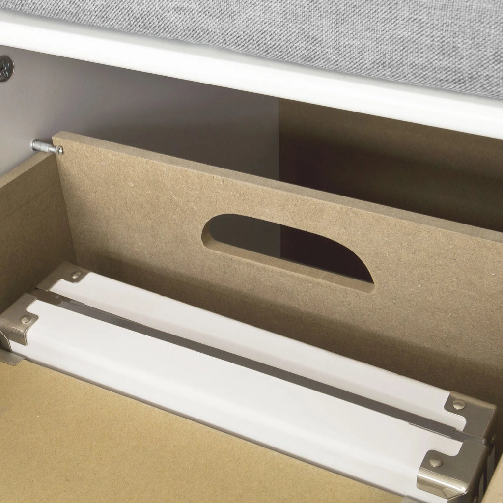 Scarpiera da ingresso Panchina con Cuscino e Cestini 3 Cestini Bianco FSR23-W