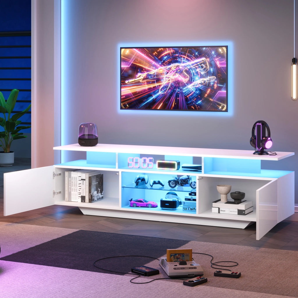 Cassettiera TV bianca in MDF lunghezza 160 cm