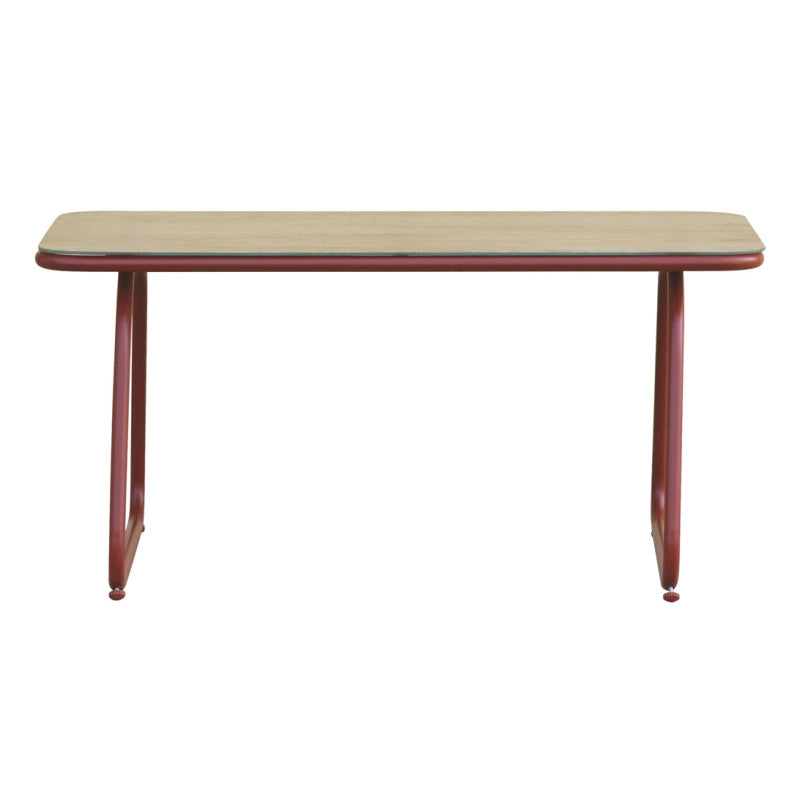 Salotto Tinos In Ferro Rosso E Textilene + Cuscino Ecru' Moia