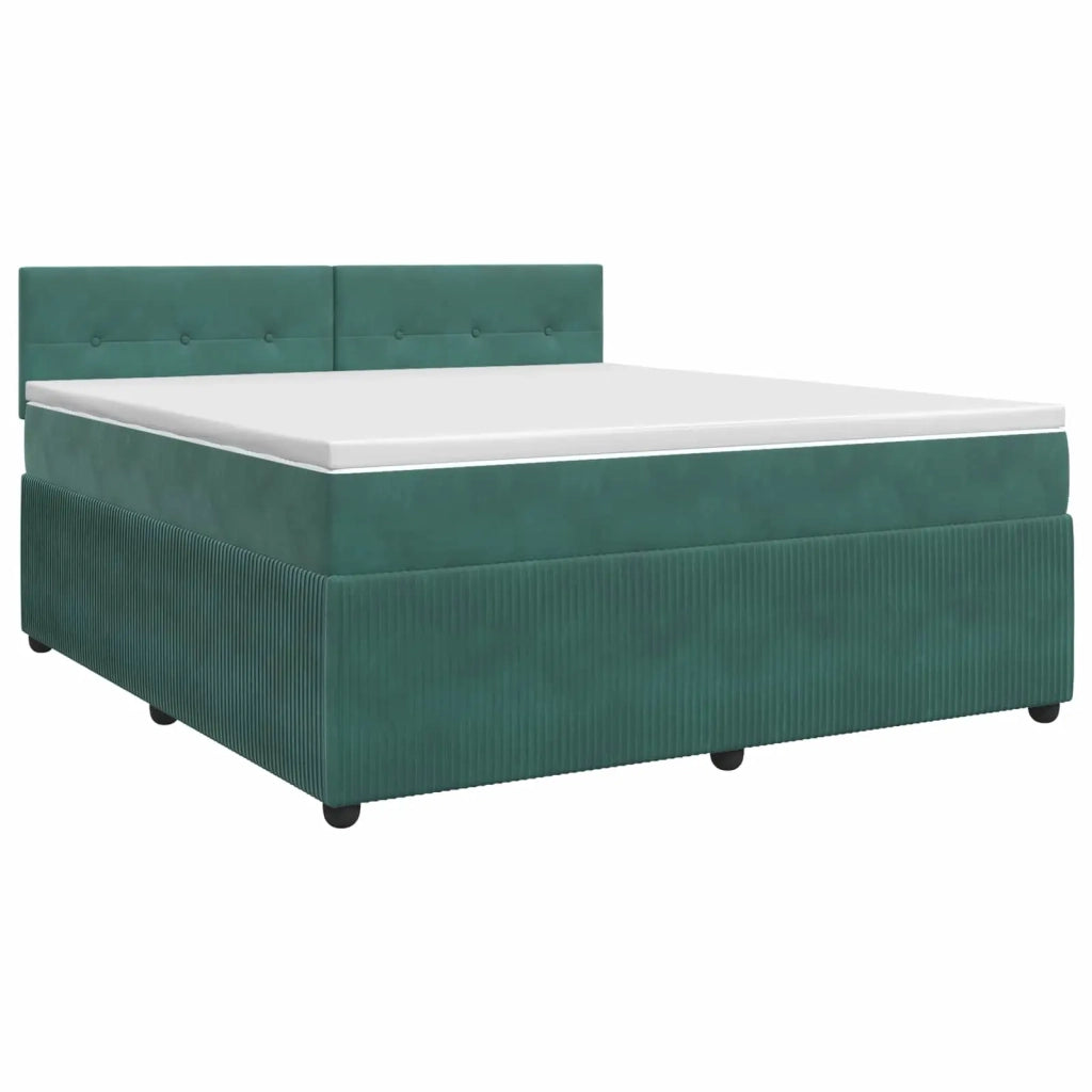 Letto box spring con materasso Verde Scuro 140 x 190 cm Velluto 3451676