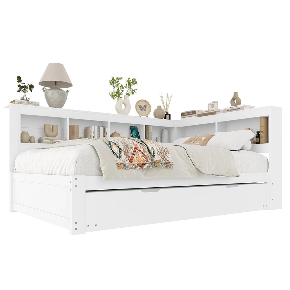 Divano letto 140x200cm?- Xylo - gigogne USB bianco